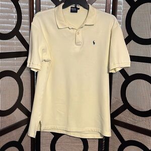 Ralph Lauren men’s light Yellow Polo shirt w/small green pony logo size Large